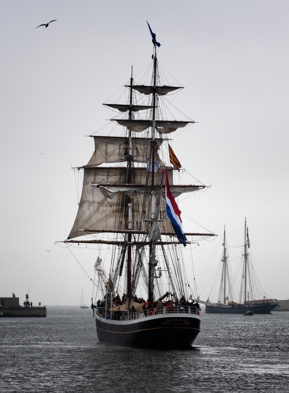 A wooden sailing ship