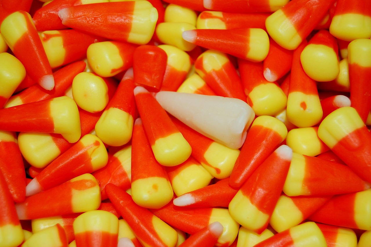 A pile of candy corn