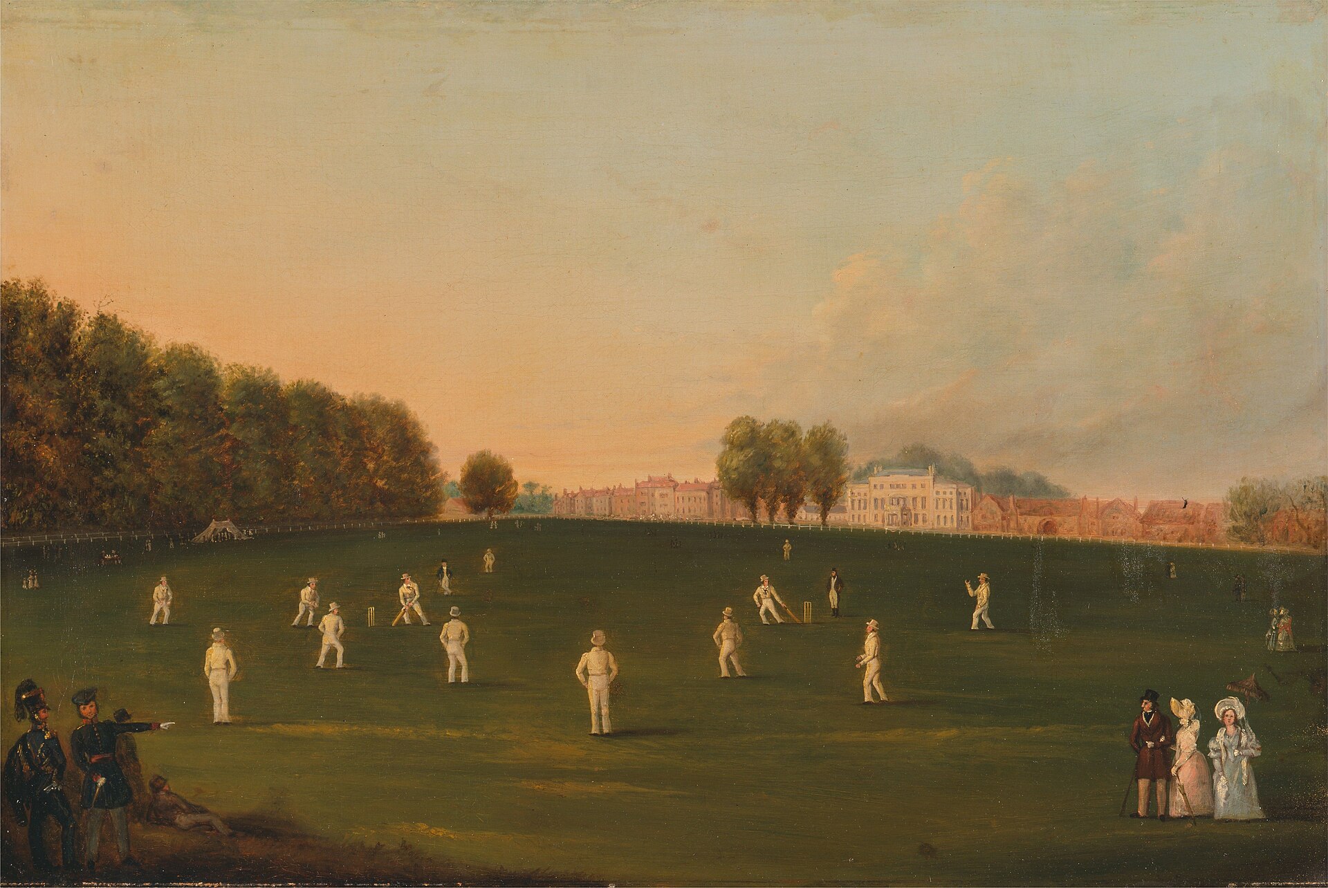 A nineteenth-century painting of a cricket match