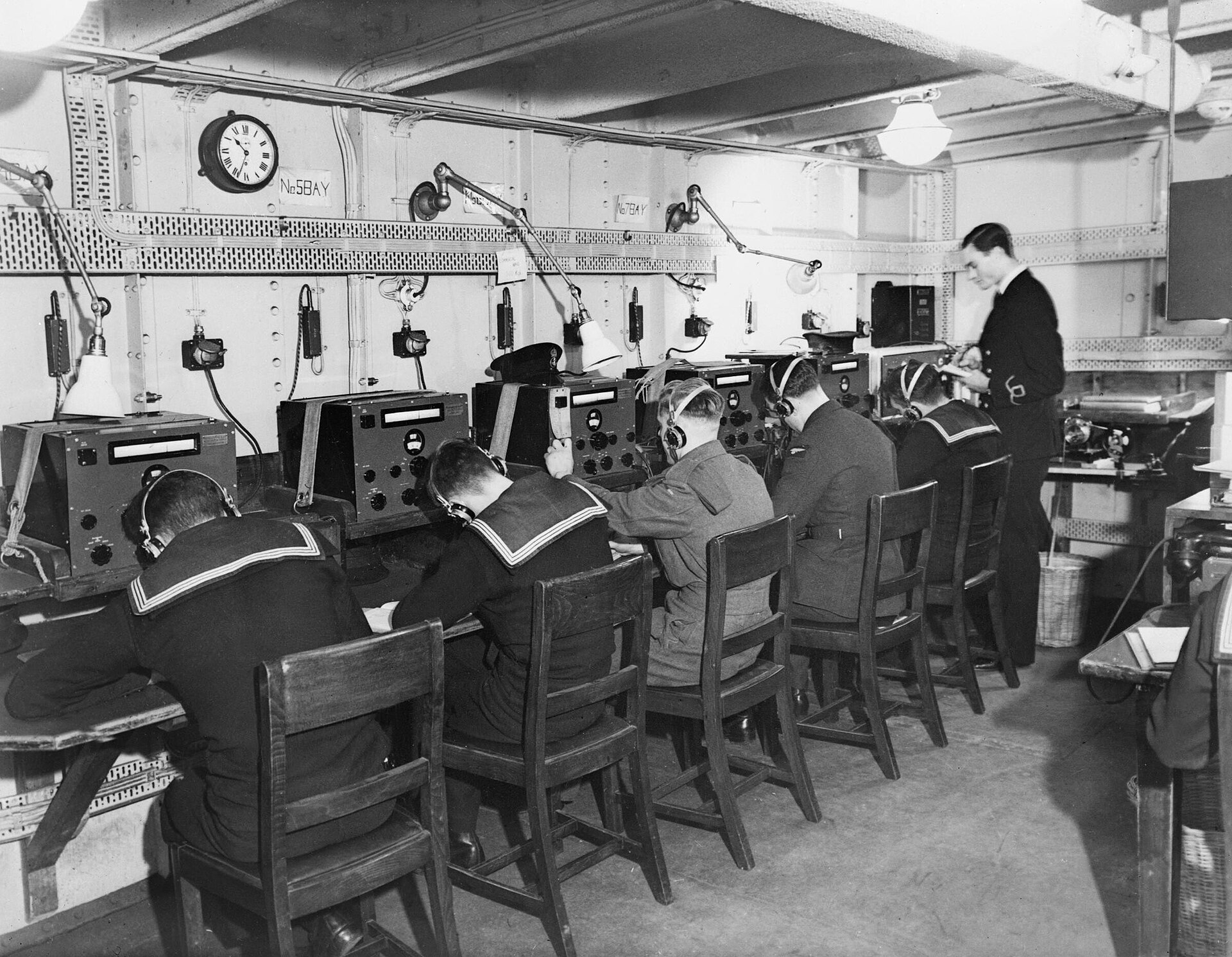 Royal Navy radio operators at work during the Second World War
